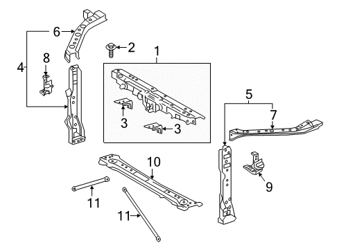 2022 Toyota Camry Radiator Support Diagram