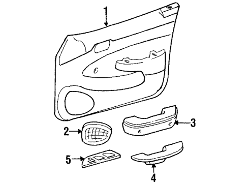 1993 Toyota Corolla Interior Trim - Front Door Diagram