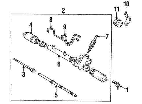 1995 Toyota Paseo Steering Column & Wheel, Steering Gear & Linkage Diagram