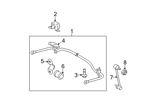 2012 Toyota Highlander Rear Suspension Components, Stabilizer Bar Diagram