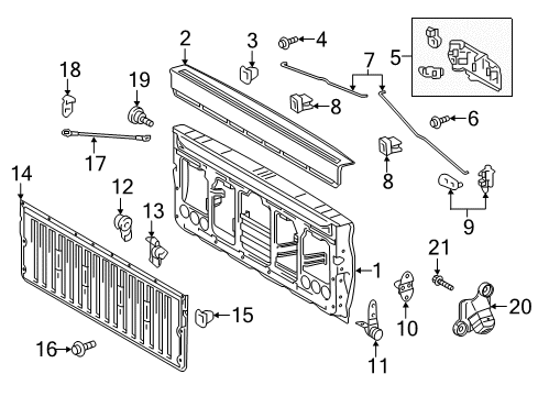 2022 Toyota Tacoma Tail Gate Diagram