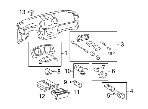 2009 Toyota Land Cruiser Cluster & Switches, Instrument Panel Diagram