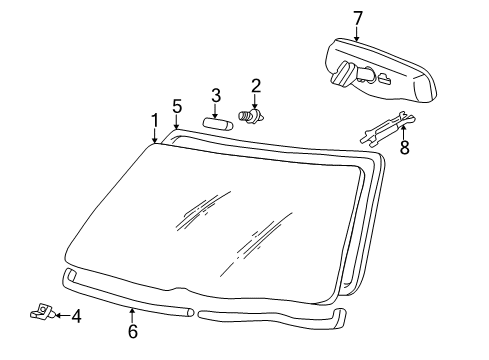 2000 Toyota Solara Windshield Glass Diagram
