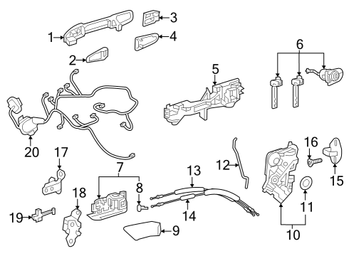 2023 Toyota Crown Lock & Hardware Diagram