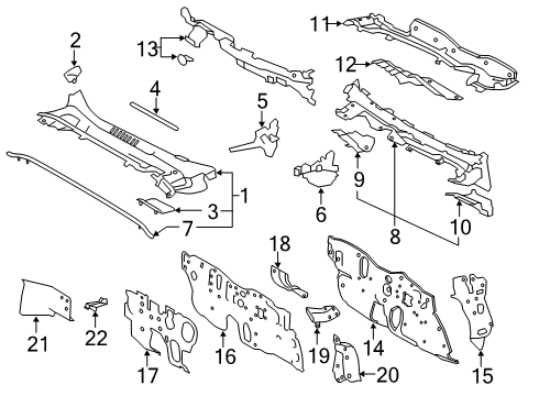 2022 Toyota Corolla Cowl Diagram