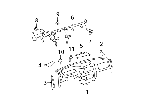 2013 Toyota Tundra Cluster & Switches, Instrument Panel Diagram