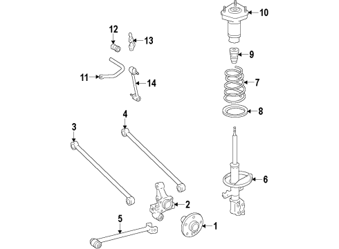2011 Toyota Venza Hub & Bearing, Passenger Side Diagram for 42450-0T010