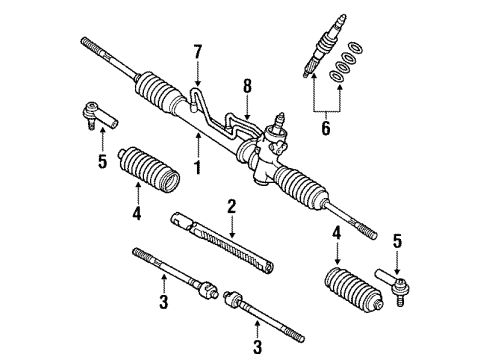 1992 Toyota Corolla Steering Column & Wheel, Steering Gear & Linkage Diagram