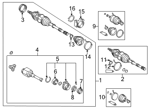 1997 Toyota RAV4 CV Joints, Driver Side Diagram for 43403-12060