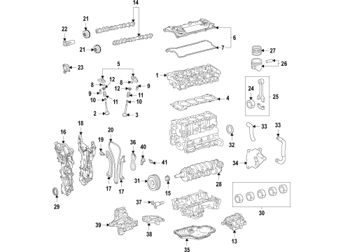 2021 Toyota Sienna Gear Assembly, Camshaft Timing Exhaust Diagram for 13070-F0020