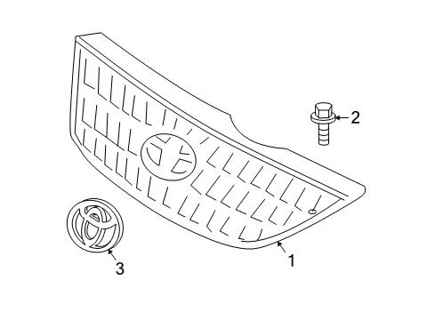 2004 Toyota Solara Grille & Components Diagram