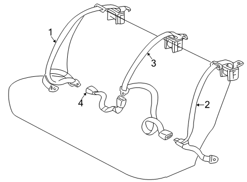 1997 Toyota Camry Rear Seat Belts Diagram