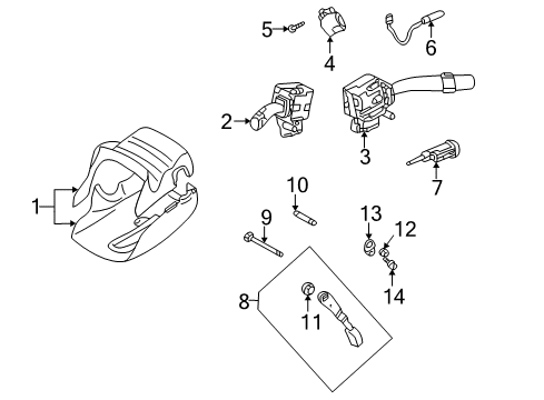 2002 Toyota MR2 Spyder Lock Cylinder Diagram for 89708-17040