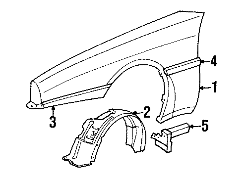 1989 Toyota Supra Fender & Components Diagram