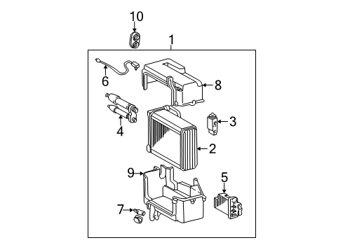 2005 Toyota Sequoia A/C Evaporator & Heater Components Diagram