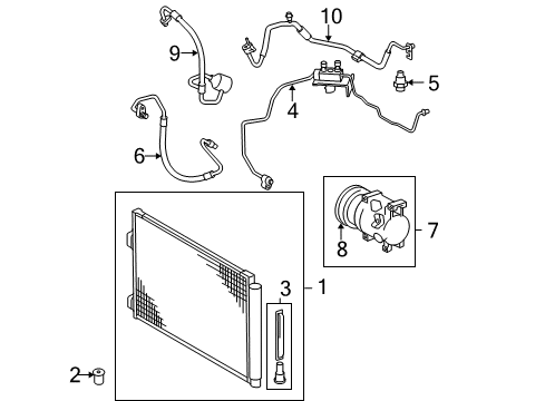 2010 Toyota RAV4 A/C Condenser, Compressor & Lines Diagram