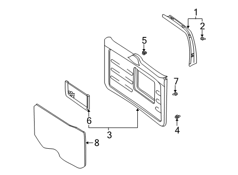 2004 Toyota RAV4 Interior Trim - Back Door Diagram