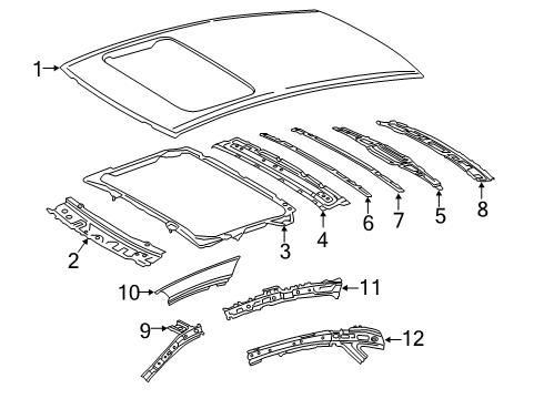 2020 Toyota Avalon Roof & Components Diagram