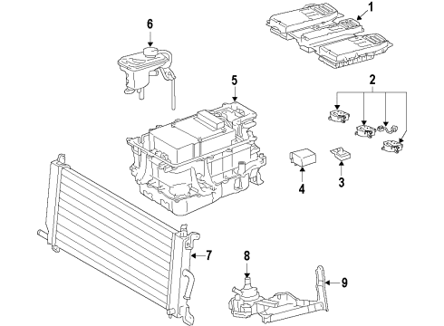 2017 Toyota Highlander Hybrid Components, Battery, Cooling System Diagram