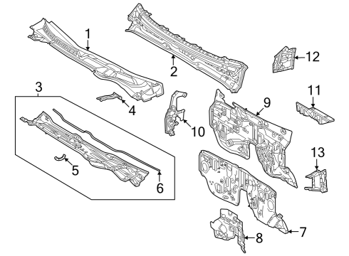 2024 Toyota Sequoia Cowl Diagram