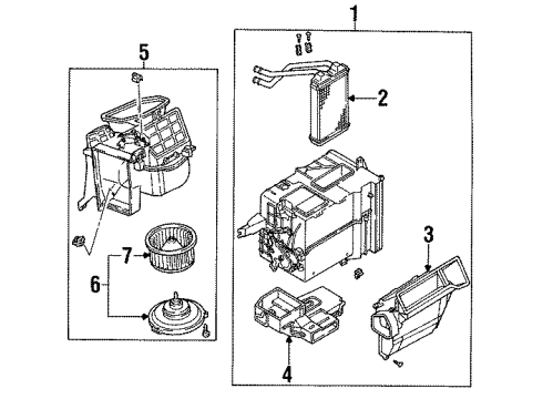 1992 Toyota Corolla Blower Motor & Fan Diagram