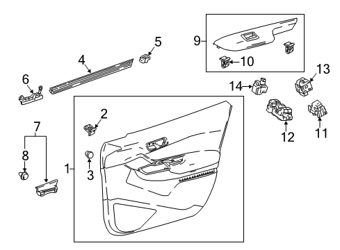 2018 Toyota C-HR Front Door Diagram