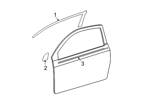 2009 Scion tC Exterior Trim - Door Diagram