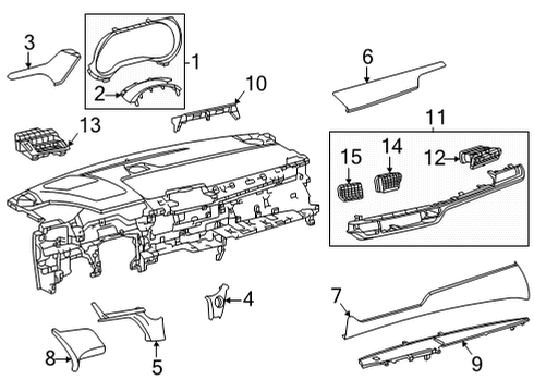 2022 Toyota Sienna Cluster & Switches, Instrument Panel Diagram