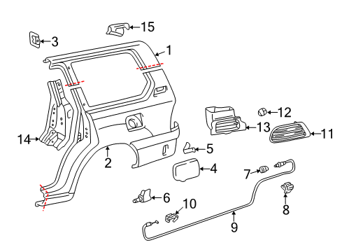 2005 Toyota Land Cruiser Fuel Door Diagram