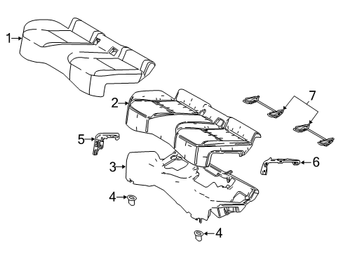 2018 Toyota C-HR Rear Seat Components Diagram