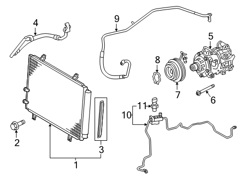 2017 Toyota Camry A/C Condenser, Compressor & Lines Diagram 3 - Thumbnail
