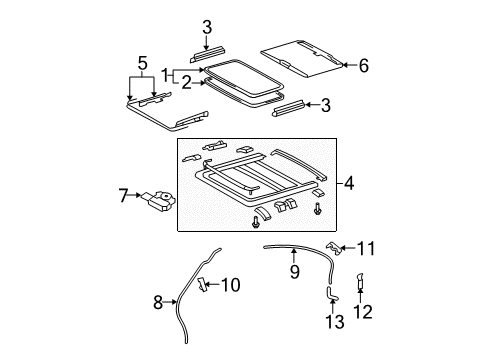 Clamp, Sliding Roof Or Removable Roof Drain Hose Diagram for 63236-30010