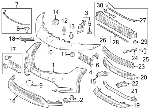 2023 Toyota Prius AWD-e Bumper & Components - Front Diagram
