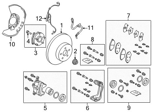 2019 Toyota C-HR ABS Sensor, Front Passenger Side Diagram for 89542-F4010