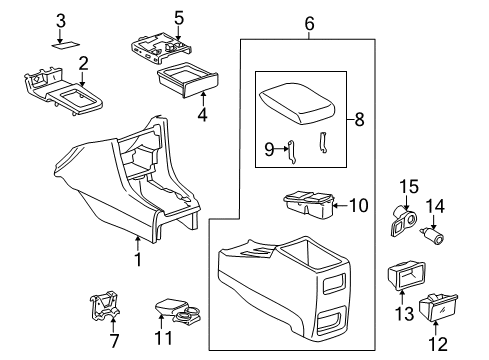 1997 Toyota Camry Center Console Diagram