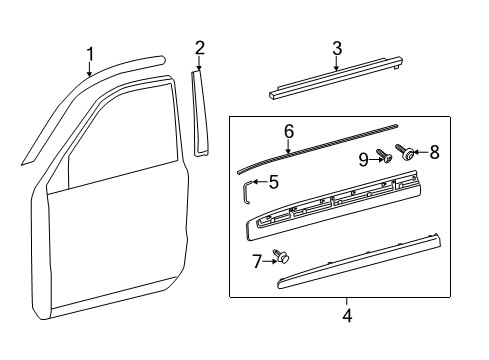 2017 Toyota Land Cruiser Exterior Trim - Front Door Diagram