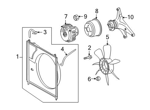 2009 Toyota Land Cruiser Cooling System, Radiator, Water Pump, Cooling Fan Diagram