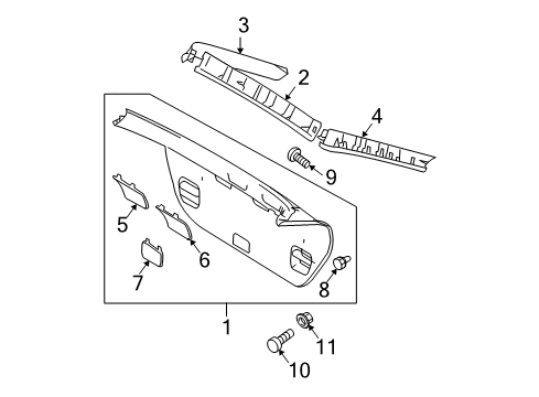 2009 Scion tC Interior Trim - Lift Gate Diagram
