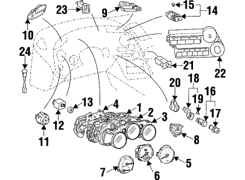 1997 Toyota Supra A/C & Heater Control Units Diagram
