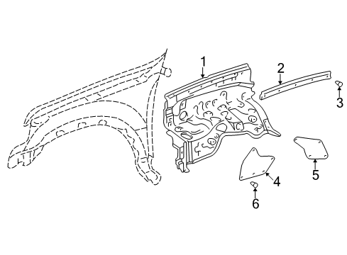 2005 Toyota Sequoia Inner Components - Fender Diagram