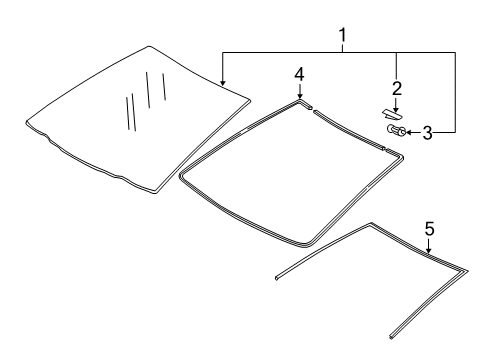 2012 Toyota Yaris Windshield Glass Diagram