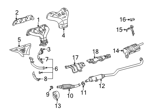 1998 Toyota Corolla Exhaust Components Diagram