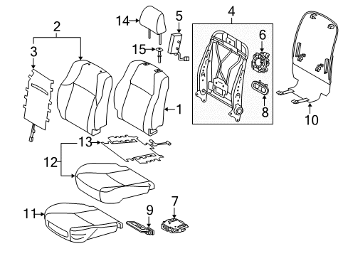 2020 Toyota 4Runner Driver Seat Components Diagram 1 - Thumbnail