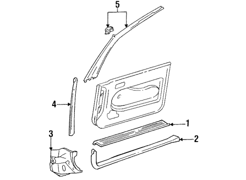 1996 Toyota Camry Interior Trim - Pillars, Rocker & Floor Diagram
