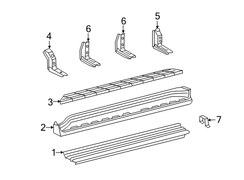 2005 Toyota Land Cruiser Exterior Trim - Pillars, Rocker & Floor Diagram
