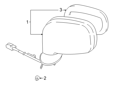2002 Toyota MR2 Spyder Mirror Assembly, Light Blue, Rear Outer Passenger Side Diagram for 87910-17330-J2
