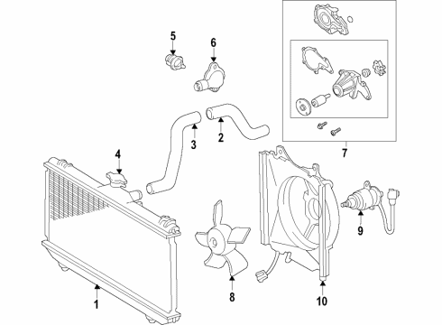 1997 Toyota Corolla Cooling System, Radiator, Water Pump, Cooling Fan Diagram