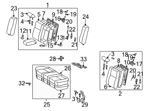 2004 Toyota Camry Rear Seat Components Diagram