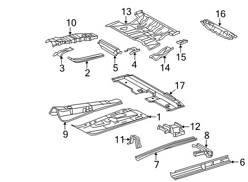 2010 Toyota RAV4 Pillars, Rocker & Floor - Floor & Rails Diagram