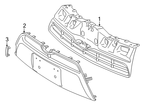 2012 Toyota Prius C Grille & Components Diagram